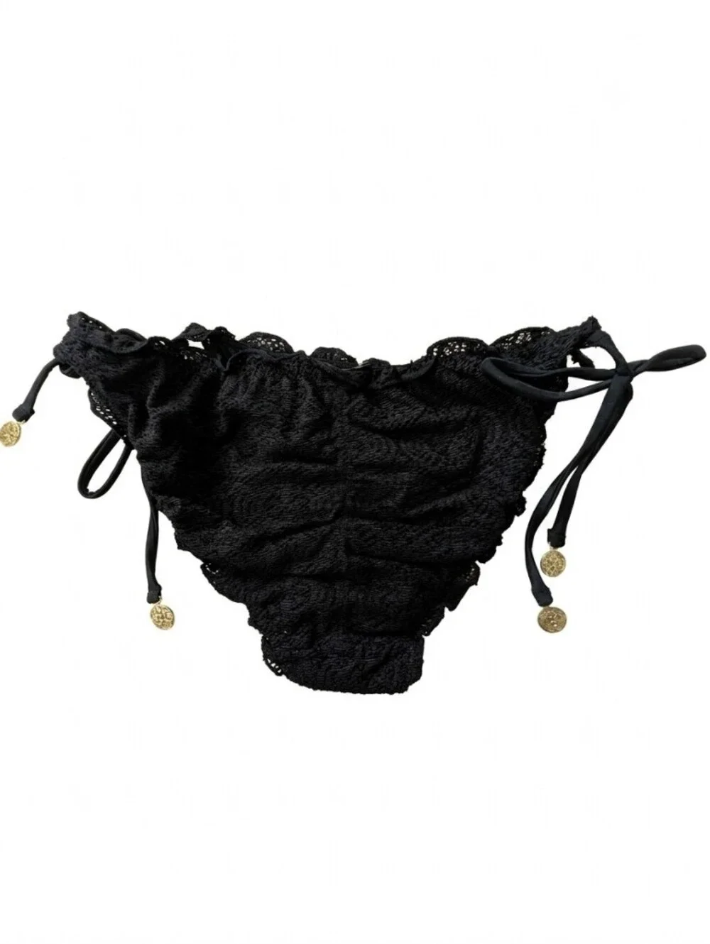 Black Tie-Side Bikini Bottoms - BOTTOM ONLY